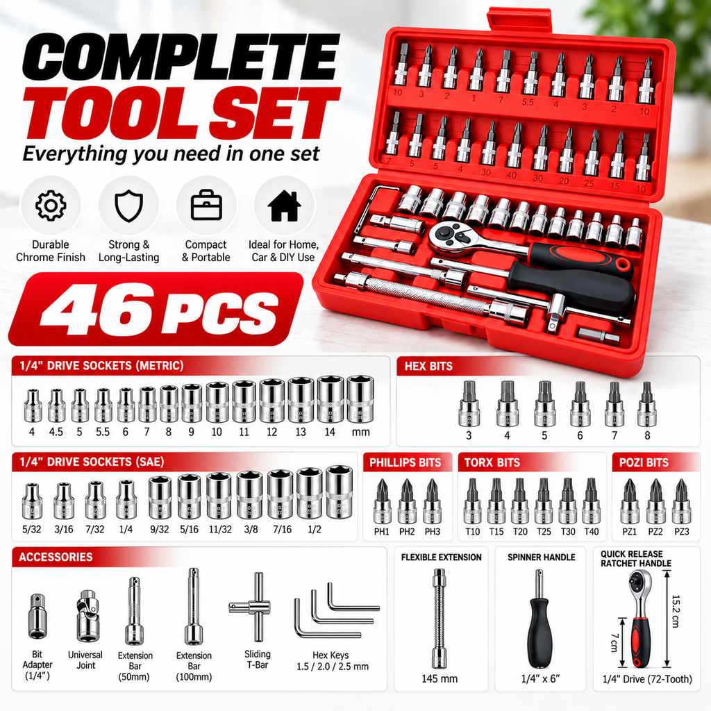 46 in 1 Multi Purpose Tool Kit